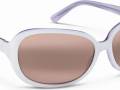 Gafas de sol Maui Jim de diseño ovalado con montura en blanco y lentes rosa