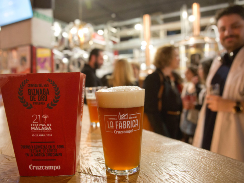 Cerveza Cruzcampo Biznaga de Oro en el Festival de Cortos de Málaga 2018.