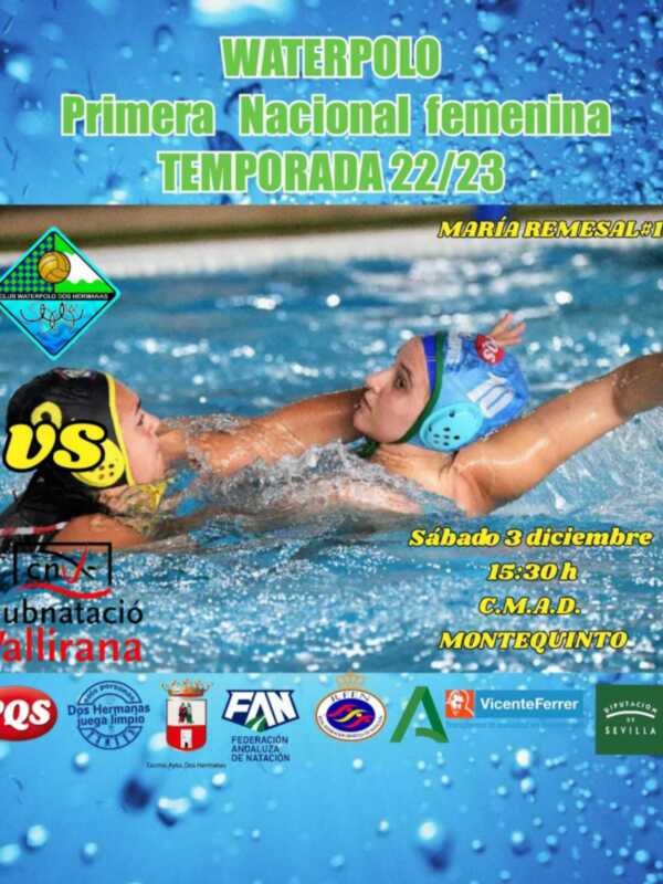Sábado 3 diciembre, 15:30h. Clubnatació Vallirana y C.M.A.D. Monteequinto.