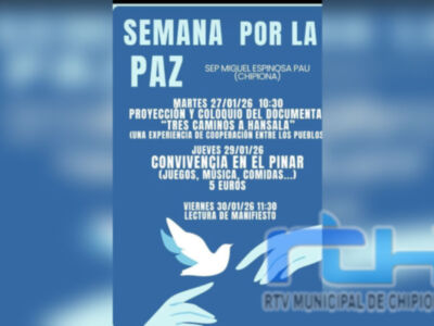 La Sección de Educación Permanente de Adultos Miguel Espinosa Pau de Chipiona organiza actividades con motivo de la Semana por la Paz