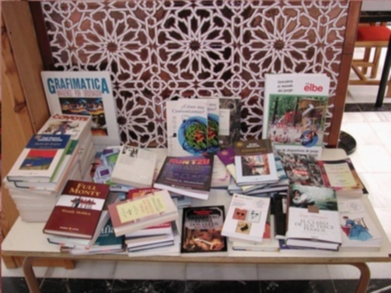 Una colección de libros sobre gramática y otros temas, incluyendo "Grafimática", "Full Money" y "Elbe".