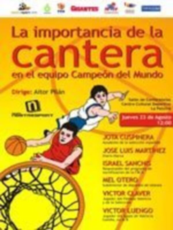 Cartel informativo sobre la importancia de la cantera en el equipo Campeón del Mundo, con información detallada sobre los jugadores seleccionados.