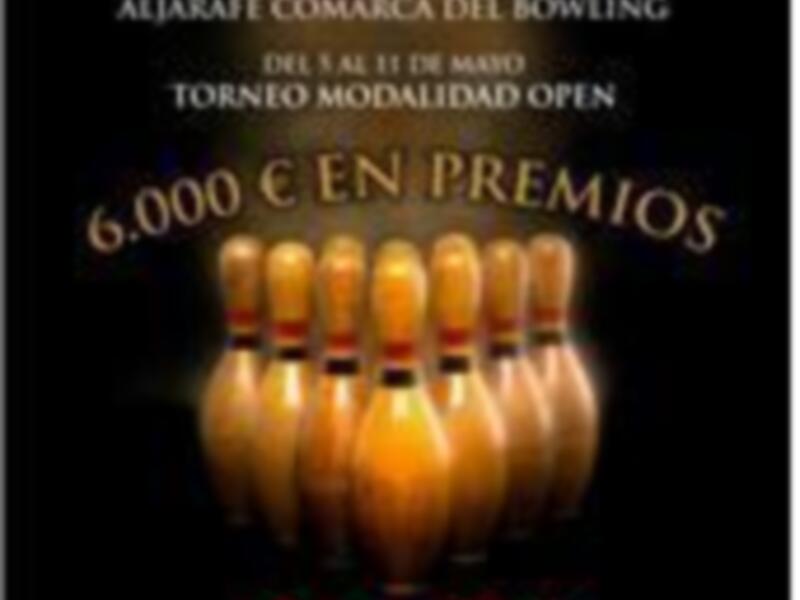 I Torneo Aljaraf Comarca de Bowling, celebrado el 11 de mayo de 2023. Torneo modalidad Open con premios en metálico de 6.000 €. Organizado por Bowling Aljaraf.