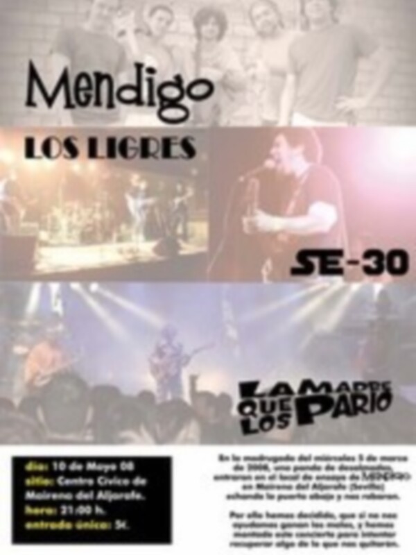 Echame un cable rock en directo con Mendo y Los Ligeros. Entradas disponibles en www.mengoligeros.com. Venta de entradas en taquilla C. Cújico, Bar Enclave, reservas de entradas en www.mairenaelaljarafe.com.