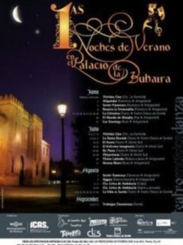"Las Noches de Verano en el Palacio de Buhaira: Programación y entradas disponibles. Reserva tus entradas al 982-211-350 (de 10 a 14h)."