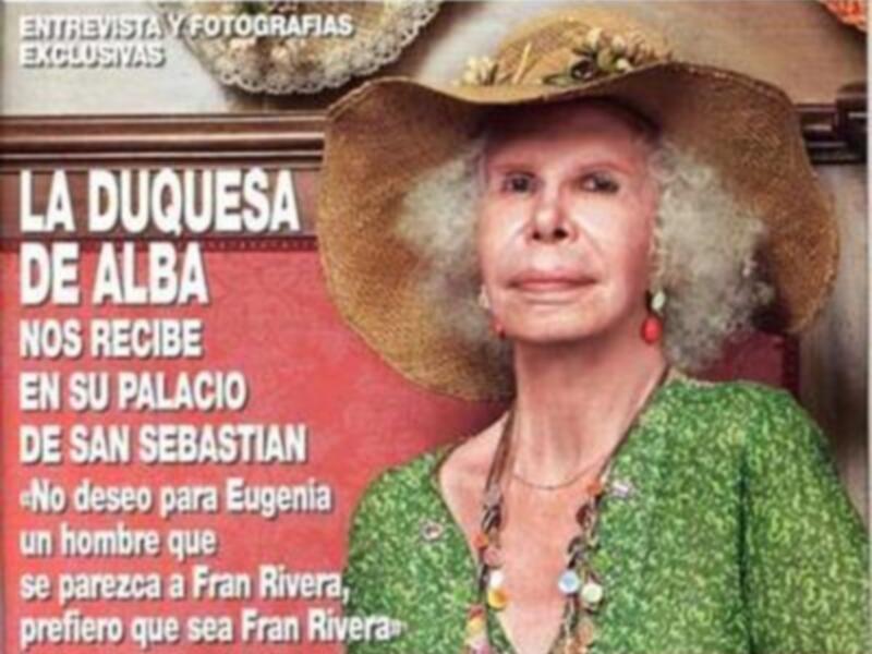 La Duquesa de Alba recibe a Eugenia en su palacio de San Sebastián. No desea que se parezca a Fran Rivera, prefiriendo que sea Fran Rivera.