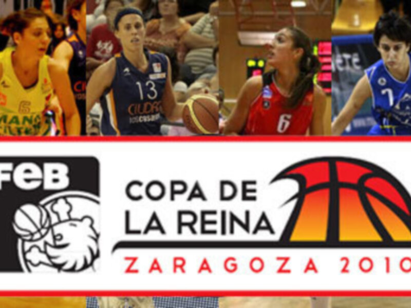 Copa de la Reina Zaragoza 2010. Imagen de jugadoras de baloncesto en acción.