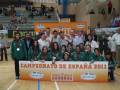 Equipo femenino de baloncesto celebrando el Campeonato de España 2011.