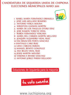 Izquierda Unida de Chipiona presenta una  lista joven, preparada y renovada.(Chipiona)
