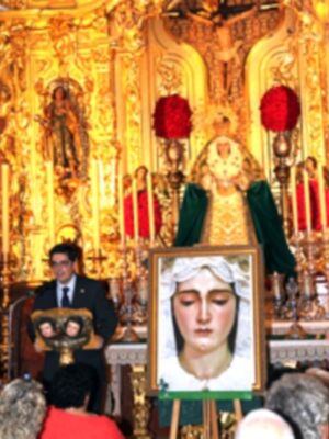 La Antigua Hermandad de la Vera-cruz de Alcalá del Río, presento el cartel del XL Aniversario de la Coronación Canónica de la Stma. Virgen de las Angustias Coronada de Alcalá del Río.