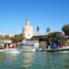 Bautismo de vela en el Guadalquivir de la Asociación Andaluza X Frágil