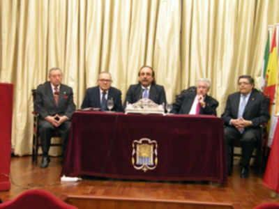 El cofrade Gabriel Solís Carvajal, pronuncio en el Ateneo Sevillano, el pregón de la Siete Palabras.