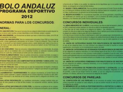 Todo a punto para iniciar el programa deportivo de bolo andaluz 2012