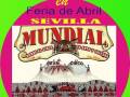 Cartel anunciando la Feria de Abril de Sevilla con el Gran Circo Mundial, del 14 de abril al 3 de mayo, prorrogado hasta el 6 de mayo.