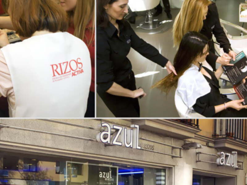 Azul es un lugar donde se puede encontrar belleza y estilo. En esta imagen, vemos a una peluquería llamada Rizos Activa, donde las clientes disfrutan de sus servicios. El ambiente es acogedor y profesional, con un equipo de peluqueros altamente capacitados.
