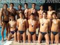 Equipo juvenil de waterpolo celebrando sus campeonatos en Andalucía.