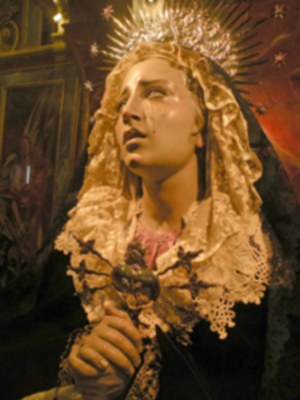 Sevilla. La Virgen de los Dolores del Convento del Santo Ángel de Sevilla.