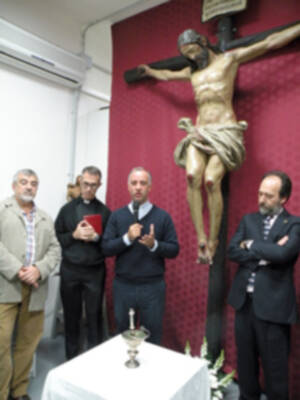 Sevilla. Bendición e inauguración del estudio de escultura de Manuel  Mazueco García.