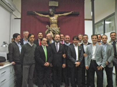 Sevilla. Bendición e inauguración del estudio de escultura de Manuel  Mazueco García.