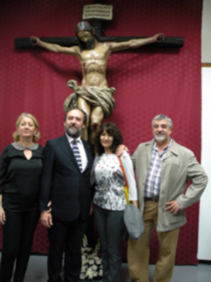 Sevilla. Bendición e inauguración del estudio de escultura de Manuel  Mazueco García.