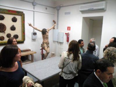 Sevilla. Bendición e inauguración del estudio de escultura de Manuel  Mazueco García.