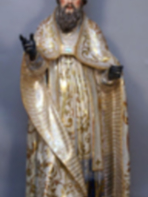 Sevilla. Terminada la restauración de San Martin de Tours por el imaginero-restaurador Benjamín Domínguez Gómez.