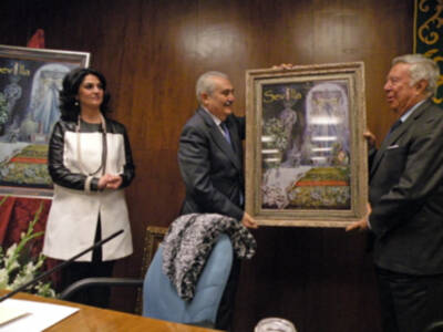 El cartel de la Semana Santa sevillana 2013 atrapado en una pintura