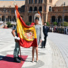 Sevilla.Jura de Bandera civil en la Plaza de España de Sevilla.