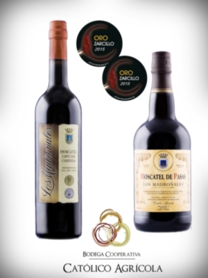 Bodegas Cooperativas Católico Agrícola presenta sus vinos Moscatel de Pasas y D.O. Zarcillo, con medallas de Oro en el certamen internacional de vinos 2015.