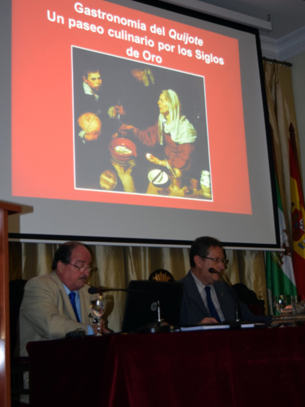Presentación gastronómica inspirada en el Quijote, con un panel de expertos discutiendo sobre la culinaria de los siglos de Oro.