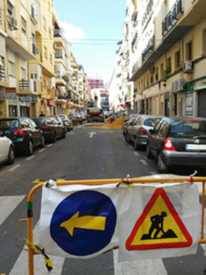 Cortada parcialmente la calle Madre Rafols por obras
