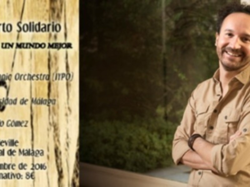 Concierto solidario de la Orquesta Filarmónica Juvenil Internacional (IYPO) en la Sala Edgar Neville de la Diputación Provincial de Málaga, con Juan Pablo Gómez como director, el jueves 24 de noviembre de 2016, a las 20:00 horas, con entrada gratuita.