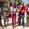 Isabel Jurado visita la calle Víctor Pradera que se abre al tráfico hoy tras su reforma integral