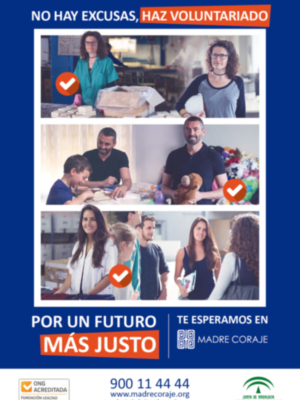 La campaña ‘No hay excusas’ de Madre Coraje anima a la ciudadanía a hacer voluntariado
