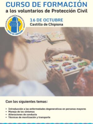 Veinte voluntarios de protección civil participan en un curso formativo para el tratamiento de personas con demencia.