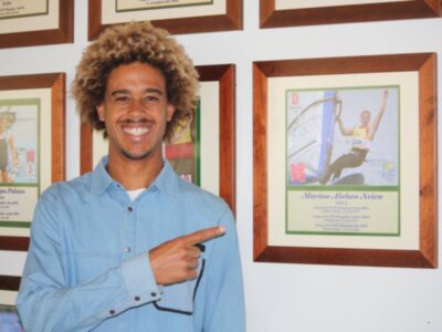 El campeón mundial de kitesurf Matchu Lopes, en el Club Náutico