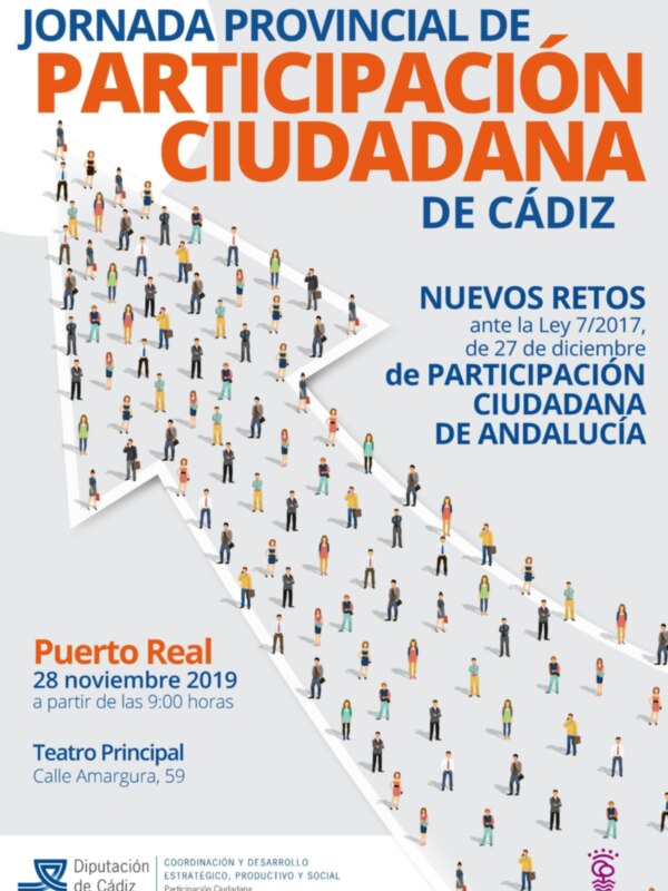 Jornada Provincial de Participación Ciudadana en Puerto Real, 28 noviembre 2019, Teatro Principal, Calle Amargura, 59.