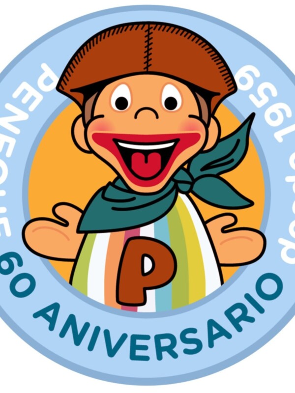Logotipo de Beneteque 60 Aniversario, con un personaje sonriente y una bandana verde.