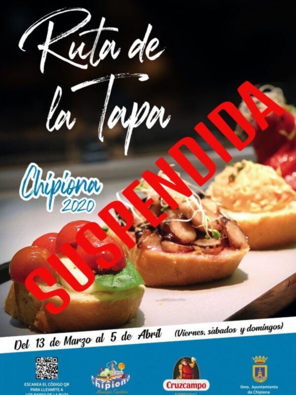 Ruta de la Tapa Chipiona 2020 suspendida. Del 13 de Marzo al 5 de Abril (Viernes, sábados y domingos).