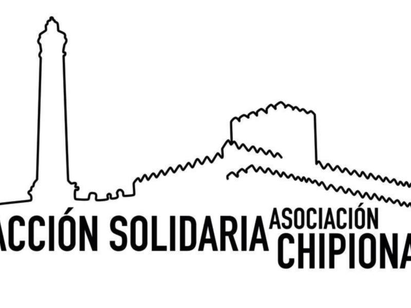 Estructura de la imagen: Un logotipo con una silueta de una torre alta y un edificio más bajo, con el texto 'ACCIÓN SOLIDARIA' en la parte inferior.