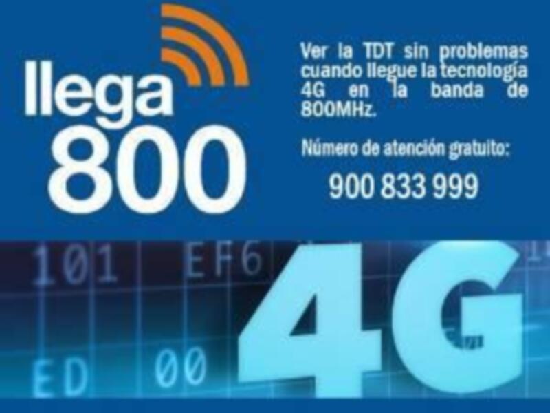 Ver la TDT sin problemas cuando llegue la tecnología 4G en la banda de 800MHz. Número de atención gratuita: 900 833 999