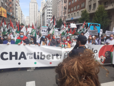 Marcha por la Libertad del Pueblo Saharaui. Etapa Final .- Campo del Moro- Plaza de España- Puerta del Sol 19 de Junio