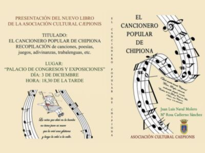 Este viernes se presenta el libro ‘El cancionero popular de Chipiona’, obra de Juan Luis Naval y María Rosa Cadierno