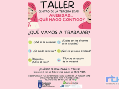 El centro de mayores de Chipiona impartirá este mes de febrero un taller denominado ‘Ansiedad…¿qué hago contigo?’