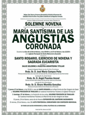 La Novena en honor a la Virgen de las Angustias de Alcalá del Río marca el paso para los Ejercicios Precuaresmales.