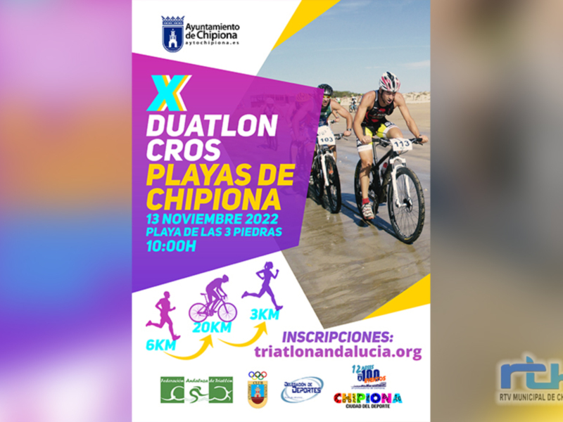 X Duatlón de Chipiona, 13 de noviembre de 2022, Playa de las 3 Piedras, inscripciones disponibles en triatlontandalucia.org