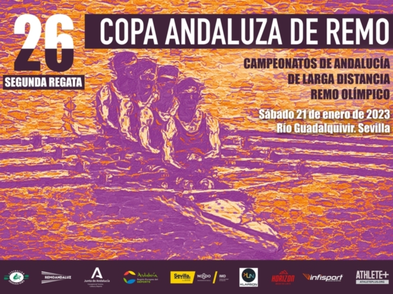 Copa Andaluza de Remo Olímpico, 26ª edición, en el Río Guadalquivir, Sevilla, el sábado 21 de enero de 2023.