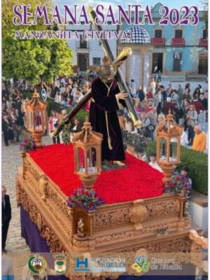 Cartel anunciador de la Semana Santa de Manzanilla 2023