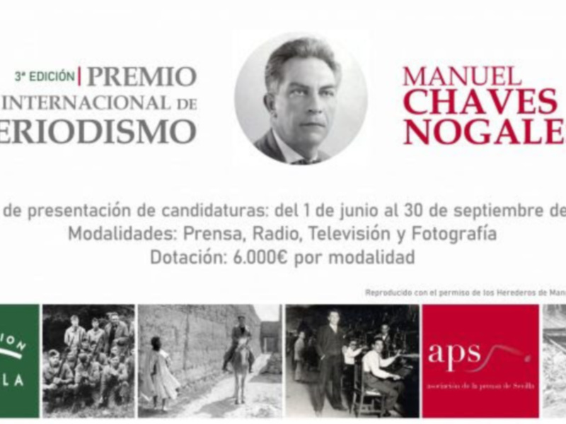 La Diputación y la APS convocan la 3ª edición del Premio Internacional de Periodismo Manuel Chaves Nogales
