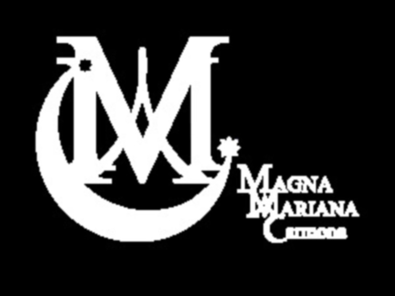 Este logotipo muestra una "M" grande con un diseño de círculo y estrella en la parte superior derecha, junto con el texto "MAGNA MARIANA" debajo.